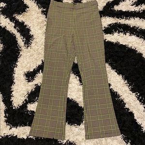 green/black plaid pants